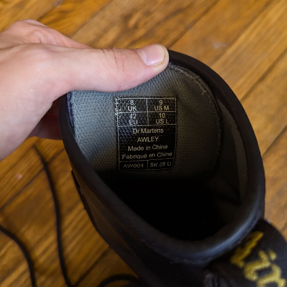 Dr. Marten Awley Black Leather Combat Boots